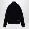 Dsquared2 Navy Blue Turtleneck Sweater In Wool In Blue