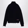 Dsquared2 Navy Blue Turtleneck Sweater In Wool In Blue