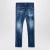 Dsquared2 Distressed Washed-out Slim Jeans In Blue