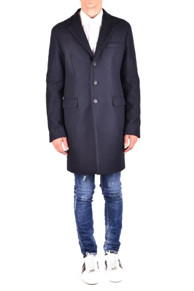 Dsquared2 Navy Wool Blend Tailored Jacket In Blue
