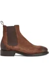 Dsquared2 Rounded Toe Stacked Heel Suede Ankle Boots