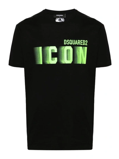 Dsquared2 Neon Logo Icon T-shirt In Black