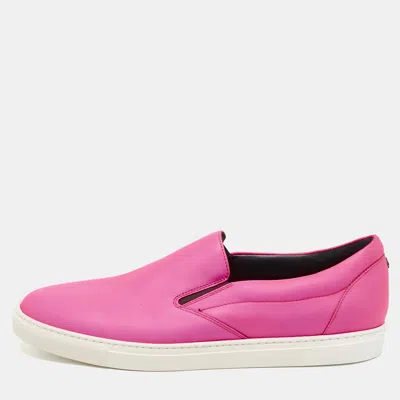 Pre-owned Dsquared2 Neon Pink Leather Slip On Sneakers Size 43
