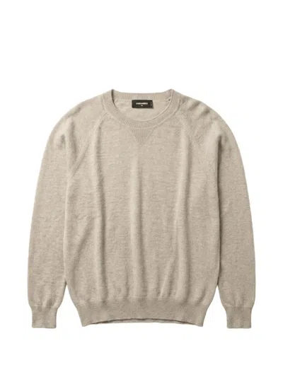 Dsquared2 Crew Neck Long-sleeved Sweatshirt In Brown
