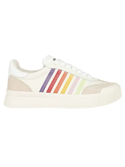 Dsquared2 New Jersey Lace-up Low Top Sneakers In Beige/multicolore