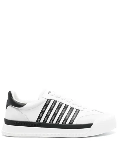Dsquared2 Men's White Leather Fashion Sneakers For Ss24 Collection