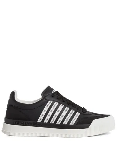 Dsquared2 New Jersey Leather Sneakers In Black