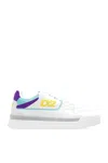 Dsquared2 Smooth Leather New Jersey Sneakers In White Yellow Purple (white)