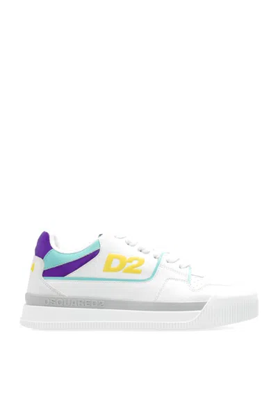 Dsquared2 New Jersey Sneakers In White Yellow Purple (white)