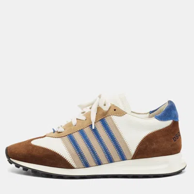 Pre-owned Dsquared2 New Runner Size 44 Multicolor Leather And Suede Low Top Sneakers