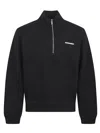 Dsquared2 Black High Neck Sweatshirt With Lettering Logo On The Front In Cotton Man In Black