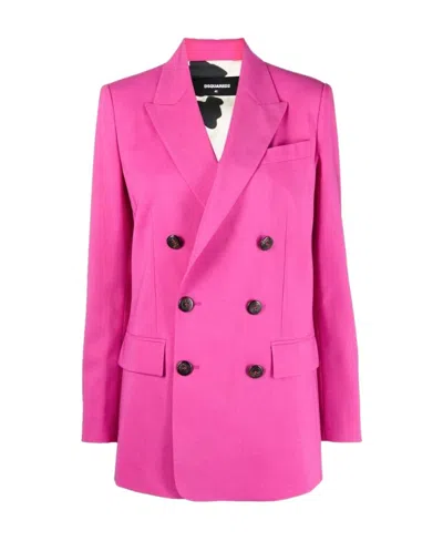 Dsquared2 New Yorker Double-breasted Blazer In Pink