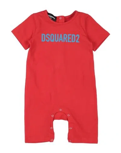 Dsquared2 Newborn Baby Jumpsuits & Overalls Red Size 3 Cotton, Elastane