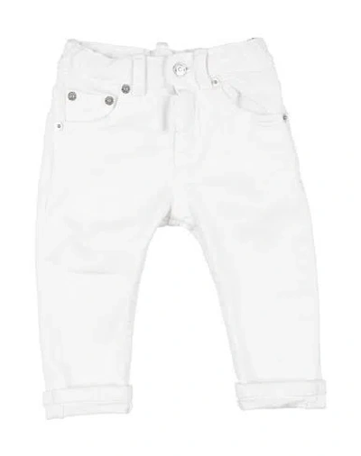 Dsquared2 Babies'  Newborn Boy Jeans White Size 3 Cotton, Elastane