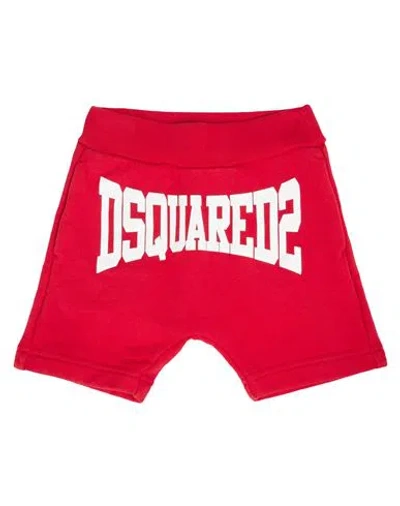Dsquared2 Babies'  Newborn Boy Shorts & Bermuda Shorts Red Size 3 Cotton, Elastane