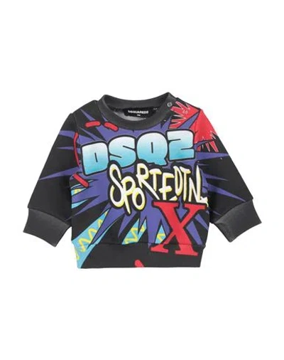 Dsquared2 Babies'  Newborn Boy Sweatshirt Charcoal Size 3 Cotton In Black