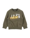 Dsquared2 Newborn Boy Sweatshirt Military Green Size 3 Cotton, Elastane In Green
