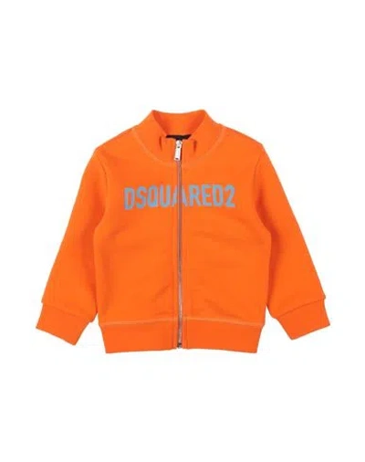 Dsquared2 Babies'  Newborn Boy Sweatshirt Orange Size 3 Cotton, Elastane
