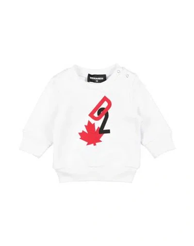 Dsquared2 Babies'  Newborn Boy Sweatshirt White Size 3 Cotton