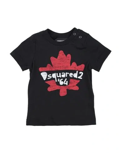 Dsquared2 Babies'  Newborn Boy T-shirt Black Size 3 Cotton