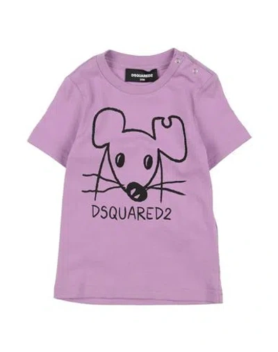 Dsquared2 Babies'  Newborn Boy T-shirt Light Purple Size 3 Cotton
