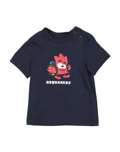 Dsquared2 Babies'  Newborn Boy T-shirt Navy Size 3 Cotton