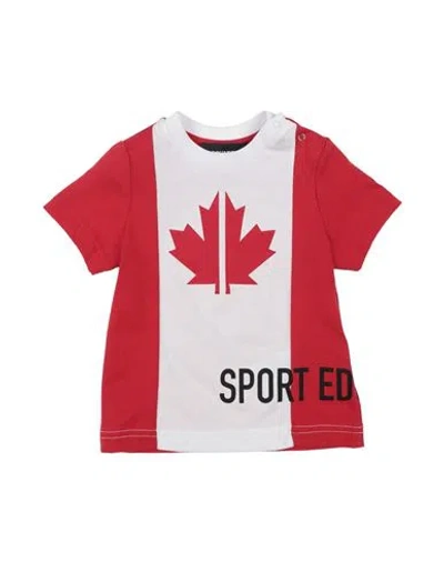 Dsquared2 Babies'  Newborn Boy T-shirt Red Size 3 Cotton