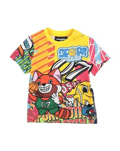 Dsquared2 Babies'  Newborn Boy T-shirt Yellow Size 3 Cotton