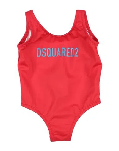 Dsquared2 Babies'  Newborn Girl One-piece Swimsuit Red Size 3 Polyamide, Elastane