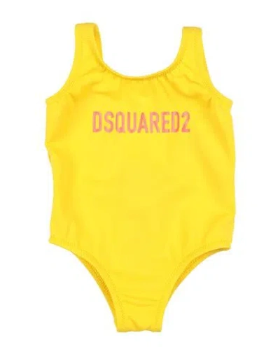 Dsquared2 Babies'  Newborn Girl One-piece Swimsuit Yellow Size 3 Polyamide, Elastane