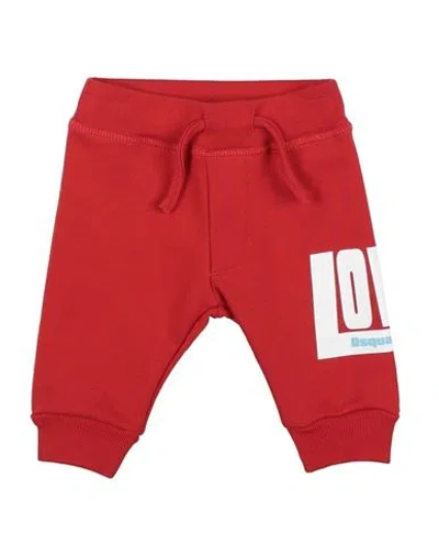 Dsquared2 Babies'  Newborn Girl Pants Red Size 3 Cotton