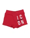 Dsquared2 Newborn Girl Shorts & Bermuda Shorts Red Size 3 Cotton, Elastane In Red