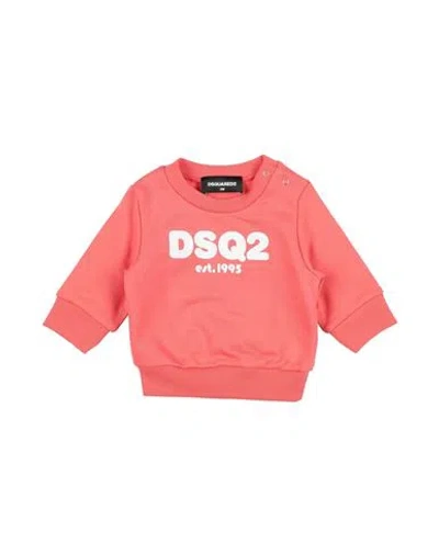 Dsquared2 Babies'  Newborn Girl Sweatshirt Coral Size 3 Cotton In Red