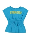 Dsquared2 Babies'  Newborn Girl T-shirt Azure Size 3 Cotton In Blue