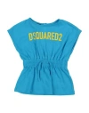 Dsquared2 Newborn Girl T-shirt Azure Size 3 Cotton In Blue