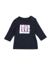 Dsquared2 Newborn Girl T-shirt Midnight Blue Size 3 Cotton In Blue