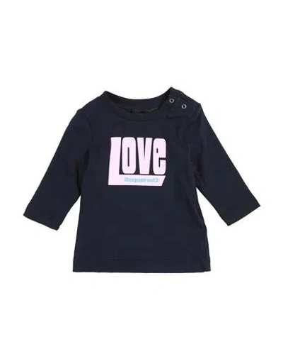Dsquared2 Babies'  Newborn Girl T-shirt Midnight Blue Size 3 Cotton
