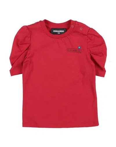 Dsquared2 Babies'  Newborn Girl T-shirt Red Size 3 Cotton