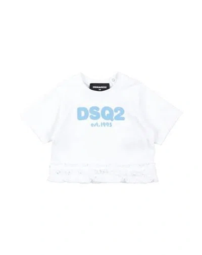 Dsquared2 Babies'  Newborn Girl T-shirt White Size 3 Cotton