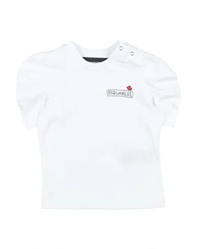 Dsquared2 Babies'  Newborn Girl T-shirt White Size 3 Cotton