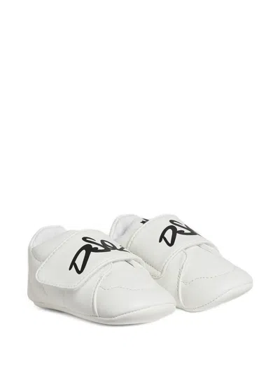 Dsquared2 Kids' Newborn Logo-strap Sneakers In White