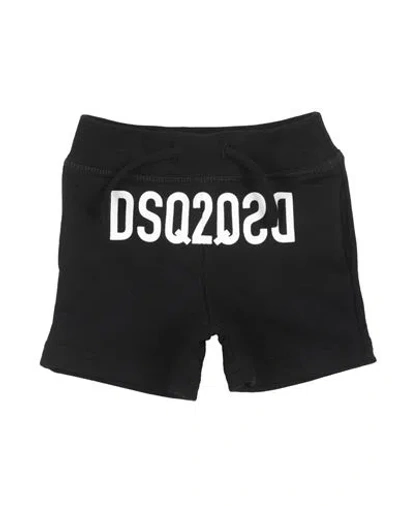 Dsquared2 Babies'  Newborn Shorts & Bermuda Shorts Black Size 3 Cotton, Elastane