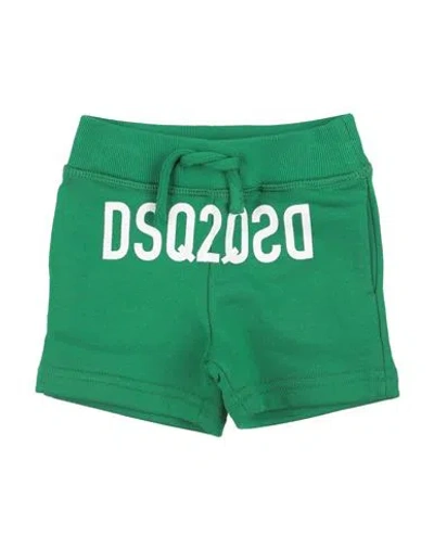 Dsquared2 Babies'  Newborn Shorts & Bermuda Shorts Green Size 3 Cotton, Elastane