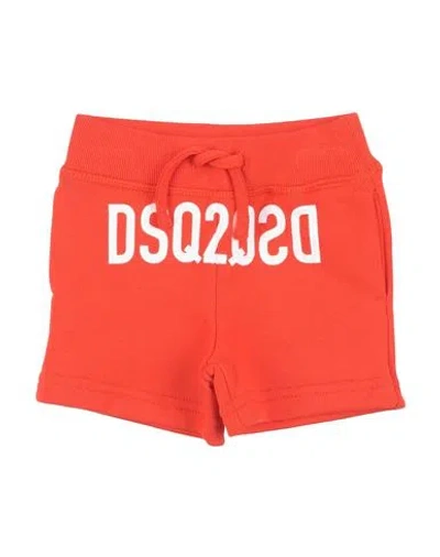 Dsquared2 Babies'  Newborn Shorts & Bermuda Shorts Orange Size 3 Cotton, Elastane In Red