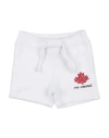 DSQUARED2 DSQUARED2 NEWBORN SHORTS & BERMUDA SHORTS WHITE SIZE 3 COTTON