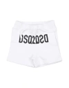 Dsquared2 Babies'  Newborn Shorts & Bermuda Shorts White Size 3 Cotton, Elastane
