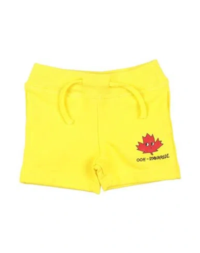 Dsquared2 Babies'  Newborn Shorts & Bermuda Shorts Yellow Size 3 Cotton