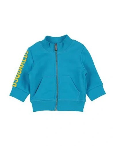 Dsquared2 Babies'  Newborn Sweatshirt Azure Size 3 Cotton, Elastane In Blue