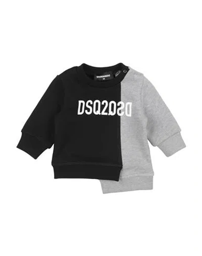 Dsquared2 Babies'  Newborn Sweatshirt Black Size 3 Cotton, Elastane