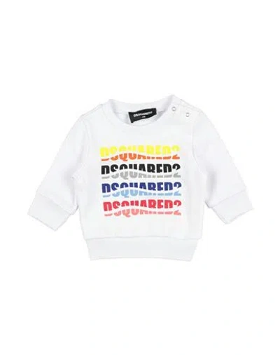 Dsquared2 Babies' D2s781b Sweat-shirt Dsquared Multicolor Wave-effect Branded Crew-neck Sweatshirt In White